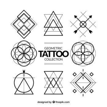 Free Vector | Geometric symbols tattoo collection
