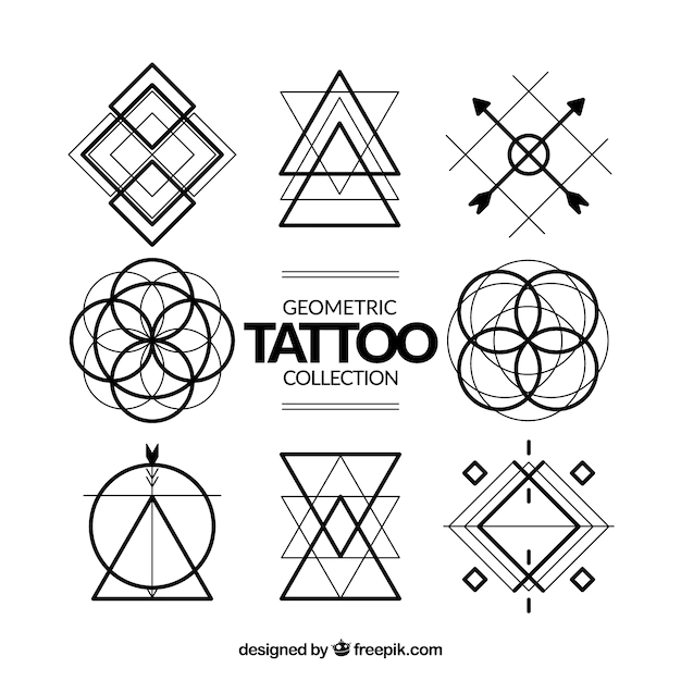 Free Vector | Geometric symbols tattoo collection