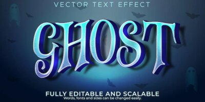 Free Vector | Ghost text effect, editable halloween and spirit text style