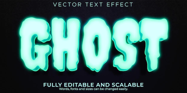 Free Vector | Ghost text effect, editable horror and cartoon text style