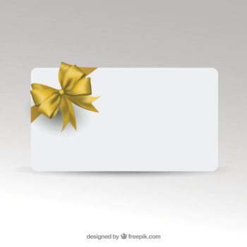 Free Vector | Gift card template with golden ribbon