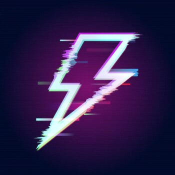 Free Vector | Glitch abstract lightning logo