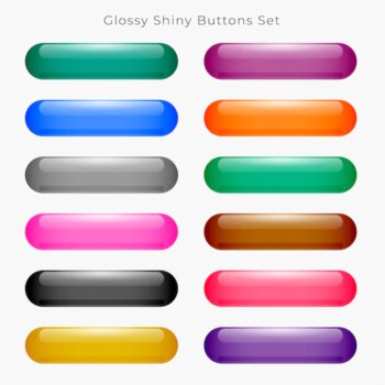 Free Vector | Glossy wide round web buttons set