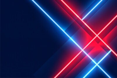 Free Vector | Glowing neon led lights on blue and red color