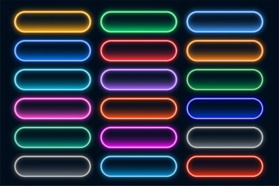 Free Vector | Glowing neon web buttons collection