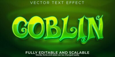 Free Vector | Goblin text effect, editable elf and orc text style