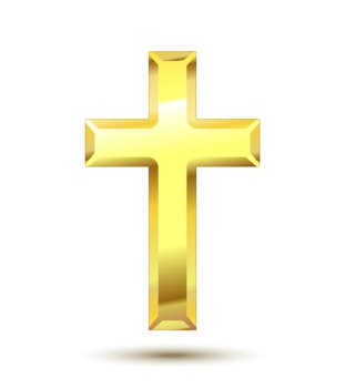 Free Vector | Golden christian cross isolated