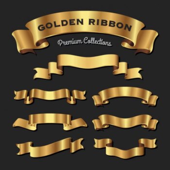 Free Vector | Golden ribbons collection