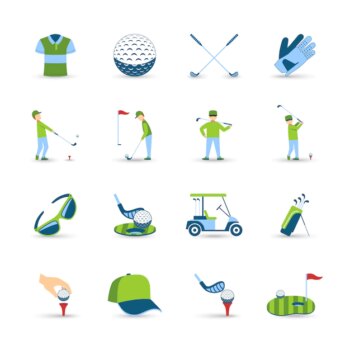 Free Vector | Golf icons set