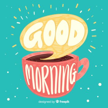 Free Vector | Good morning lettering background hand drawn style
