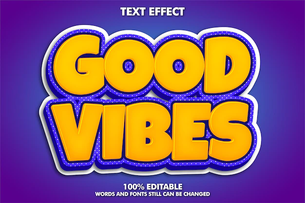 Free Vector | Good vibes sticker, modern retro text effect