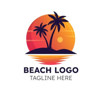 Free Vector | Gradient beach logo