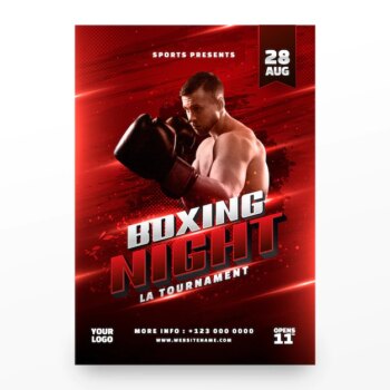 Free Vector | Gradient boxing poster design