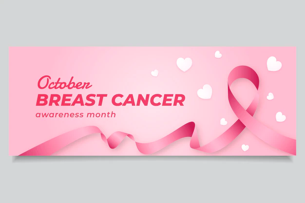 Free Vector | Gradient breast cancer awareness month social media cover template