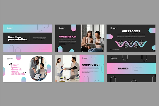 Free Vector | Gradient business presentation templates