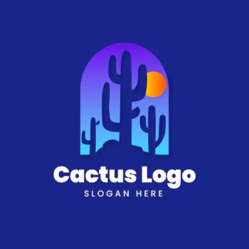 Free Vector | Gradient cactus logo design