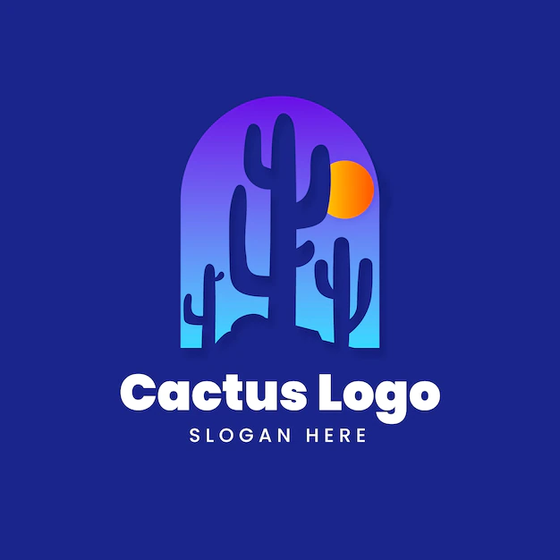 Free Vector | Gradient cactus logo design