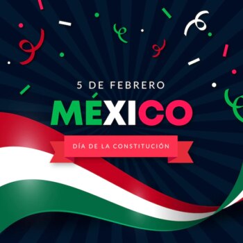 Free Vector | Gradient constitution day wallpaper with mexican flag