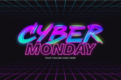 Free Vector | Gradient cyber monday neon lettering