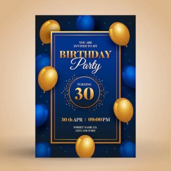 Free Vector | Gradient elegant birthday invitation with balloons