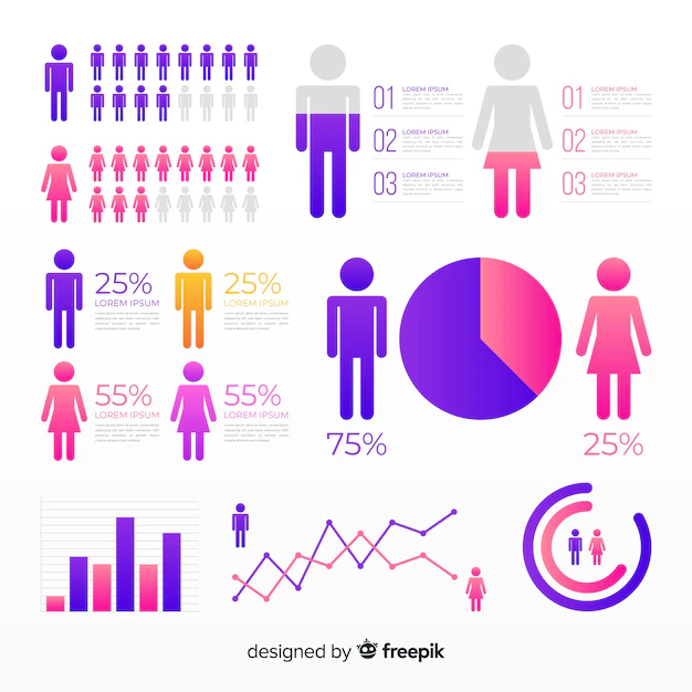 Free Vector | Gradient flat infographic element collection