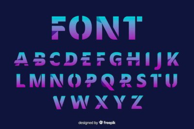 Free Vector | Gradient font template flat design