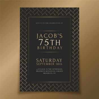 Free Vector | Gradient golden luxury birthday invitation