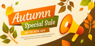 Free Vector | Gradient horizontal sale banner template for autumn