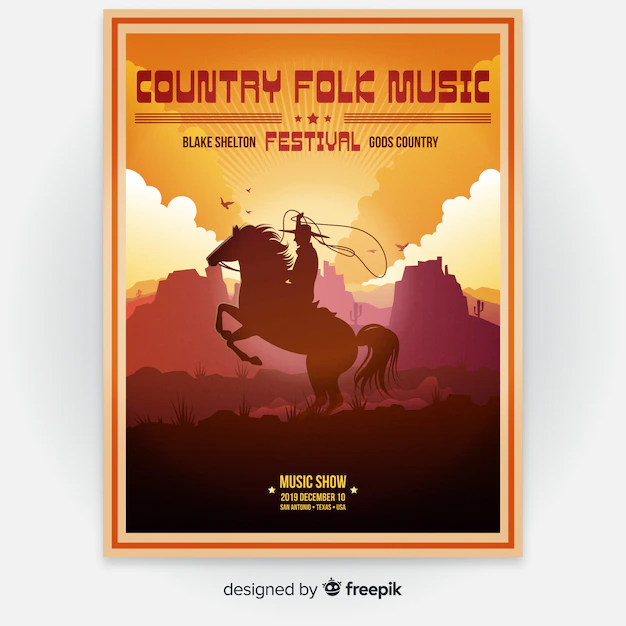 Free Vector | Gradient illustration music festival poster