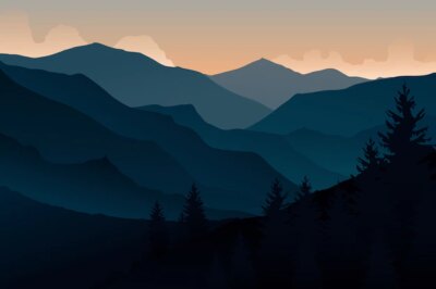 Free Vector | Gradient mountain landscape