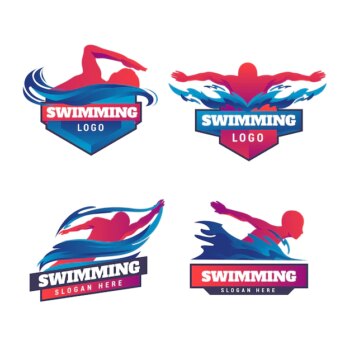 Free Vector | Gradient swimming logo template