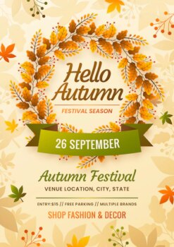 Free Vector | Gradient vertical poster template for autumn