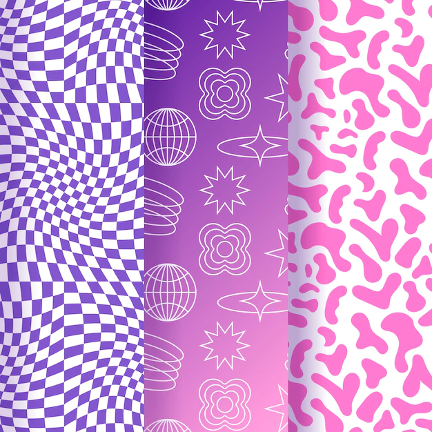 Free Vector | Gradient y2k patterns template