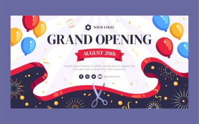 Free Vector | Grand opening facebook post design
