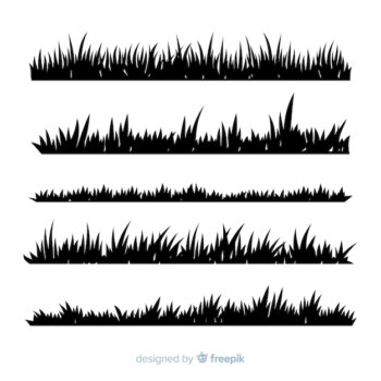 Free Vector | Grass border silhouette realistic design