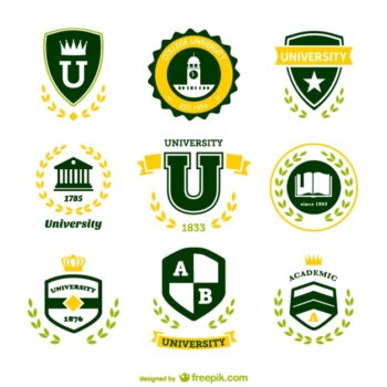Free Vector | Green university logos