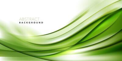 Free Vector | Green wave flowing lines background
