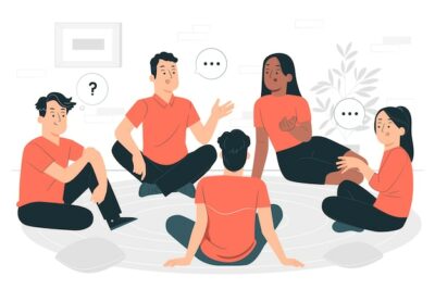 Free Vector | Group discussion concept illustration