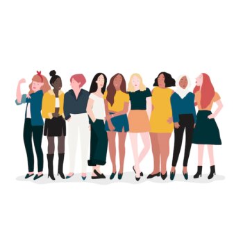 Free Vector | Group of strong women vector