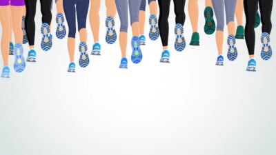 Free Vector | Group or running people legs back view background vector illustration