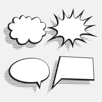 Free Vector | Halftone style comic chat bubble expression in white