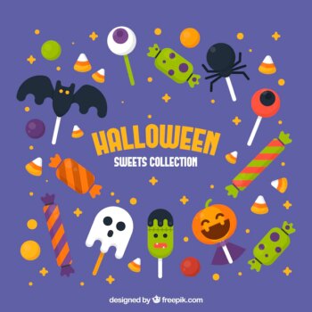 Free Vector | Halloween candy collection