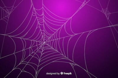 Free Vector | Halloween cobweb background on purple