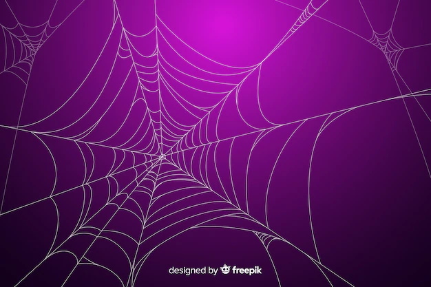 Free Vector | Halloween cobweb background on purple