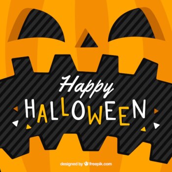 Free Vector | Halloween pumpkin background in flat design