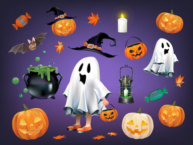 Free Vector | Halloween set