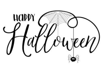 Free Vector | Halloween text background with spider and cobweb