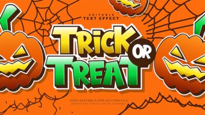 Free Vector | Halloween trick or treat text effect