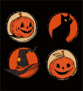 Free Vector | Halloween vintage elements collection