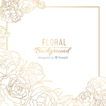 Free Vector | Hand dawn golden floral background